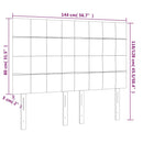 sengegavl med LED-lys 144x5x118/128 cm fløjl mørkegrøn