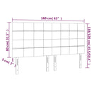 sengegavl med LED-lys 160x5x118/128 cm fløjl sort