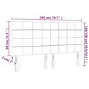 sengegavl med LED-lys 200x5x118/128 cm fløjl mørkeblå