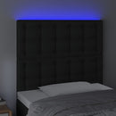 sengegavl med LED-lys 90x5x118/128 cm kunstlæder sort