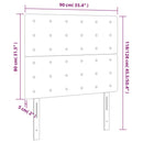 sengegavl med LED-lys 90x5x118/128 cm kunstlæder cremefarvet