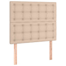 sengegavl med LED-lys 90x5x118/128 cm kunstlæder cappuccino