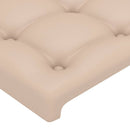 sengegavl med LED-lys 90x5x118/128 cm kunstlæder cappuccino