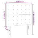 sengegavl med LED-lys 90x5x118/128 cm kunstlæder cappuccino
