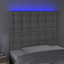 sengegavl med LED-lys 100x5x118/128 cm kunstlæder grå