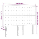 sengegavl med LED-lys 144x5x118/128 cm kunstlæder hvid