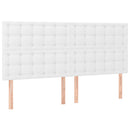 sengegavl med LED-lys 160x5x118/128 cm kunstlæder hvid