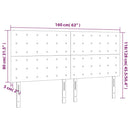 sengegavl med LED-lys 160x5x118/128 cm kunstlæder hvid