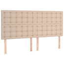 sengegavl med LED-lys 160x5x118/128 cm kunstlæder cappuccino