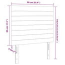 sengegavl med LED-lys 90x5x118/128 cm stof sort