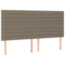 sengegavl med LED-lys 160x5x118/128 cm stof gråbrun
