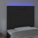 sengegavl med LED-lys 80x5x118/128 cm fløjl sort