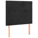 sengegavl med LED-lys 90x5x118/128 cm fløjl sort