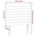 sengegavl med LED-lys 100x5x118/128 cm fløjl lyserød