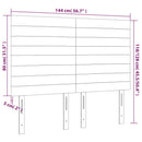 sengegavl med LED-lys 144x5x118/128 cm fløjl lysegrå