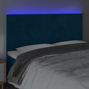 sengegavl med LED-lys 160x5x118/128 cm fløjl mørkeblå