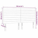 sengegavl med LED-lys 160x5x118/128 cm fløjl mørkeblå
