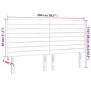 sengegavl med LED-lys 200x5x118/128 cm fløjl mørkegrøn