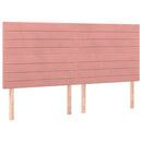 sengegavl med LED-lys 200x5x118/128 cm fløjl lyserød
