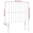 sengegavl med LED-lys 80x5x118/128 cm stof lysegrå