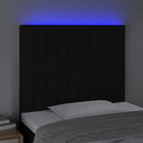 sengegavl med LED-lys 90x5x118/128 cm stof sort