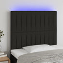 sengegavl med LED-lys 90x5x118/128 cm stof sort