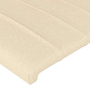 sengegavl med LED-lys 90x5x118/128 cm stof cremefarvet