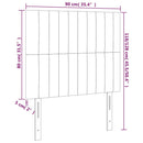 sengegavl med LED-lys 90x5x118/128 cm stof cremefarvet