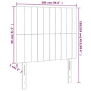 sengegavl med LED-lys 100x5x118/128 cm stof mørkegrå