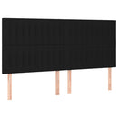 sengegavl med LED-lys 180x5x118/128 cm stof sort