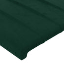 sengegavl med LED-lys 80x5x118/128 cm fløjl mørkegrøn