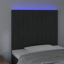 sengegavl med LED-lys 90x5x118/128 cm fløjl sort