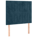 sengegavl med LED-lys 90x5x118/128 cm fløjl mørkeblå