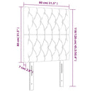 sengegavl med LED-lys 80x7x118/128 cm stof sort
