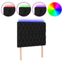 sengegavl med LED-lys 90x7x118/128 cm stof sort