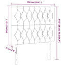 sengegavl med LED-lys 100x7x118/128 cm stof sort