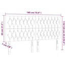 sengegavl med LED-lys 180x7x118/128 cm stof cremefarvet
