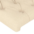 sengegavl med LED-lys 200x7x118/128 cm stof cremefarvet
