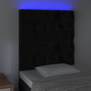 sengegavl med LED-lys 80x7x118/128 cm fløjl sort