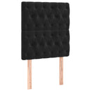 sengegavl med LED-lys 80x7x118/128 cm fløjl sort