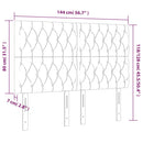 sengegavl med LED-lys 144x7x118/128 cm fløjl sort
