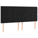 sengegavl med LED-lys 180x7x118/128 cm fløjl sort