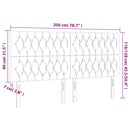 sengegavl med LED-lys 200x7x118/128 cm fløjl lyserød