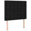 sengegavl med LED-lys 80x5x118/128 cm stof sort