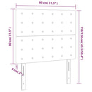 sengegavl med LED-lys 80x5x118/128 cm stof blå