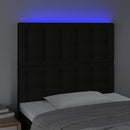 sengegavl med LED-lys 100x5x118/128 cm stof sort