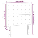 sengegavl med LED-lys 100x5x118/128 cm stof sort
