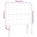sengegavl med LED-lys 100x5x118/128 cm stof mørkebrun