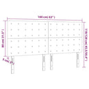 sengegavl med LED-lys 160x5x118/128 cm stof sort
