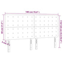 sengegavl med LED-lys 180x5x118/128 cm stof sort